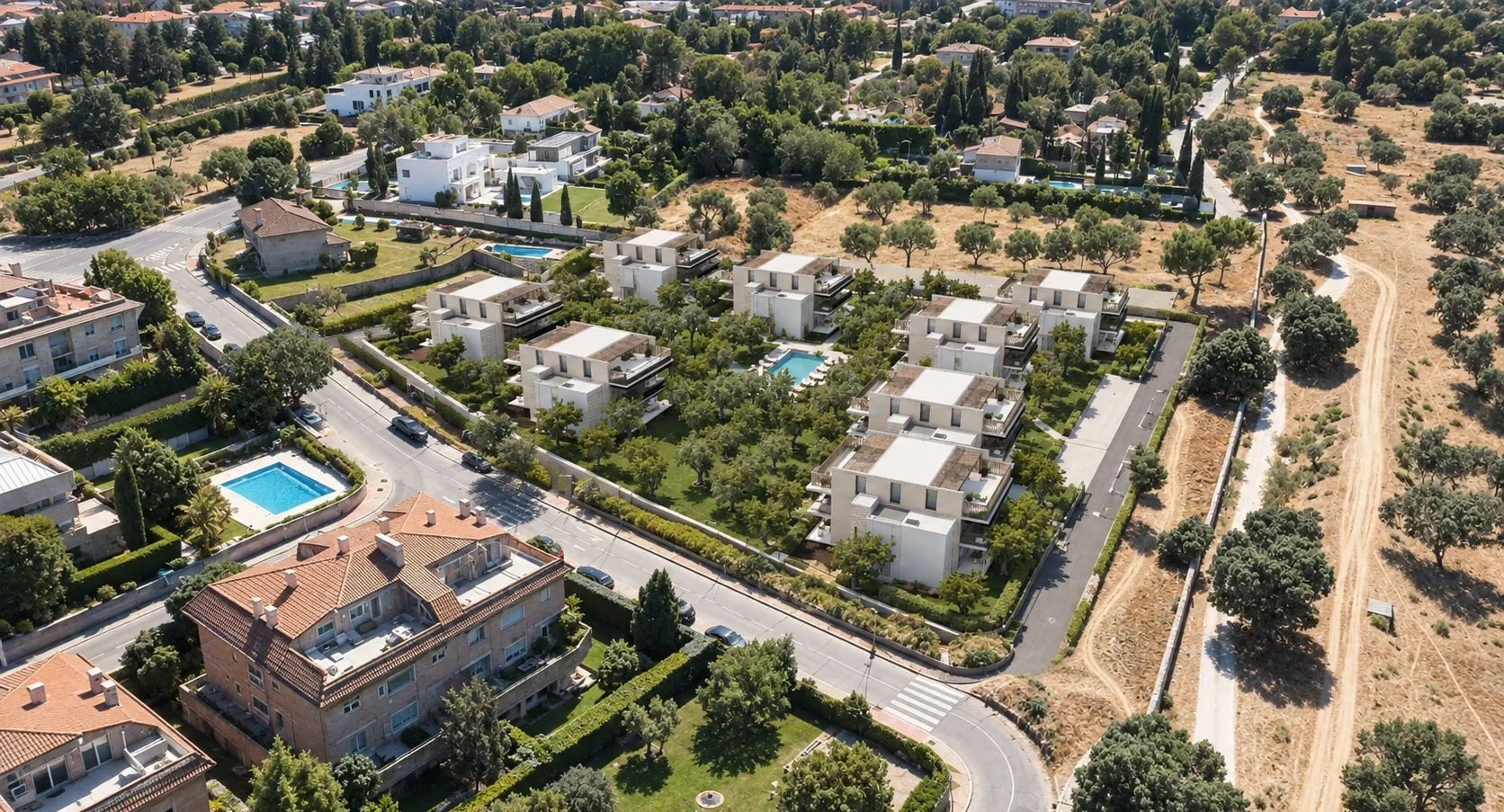 Vista aérea del barrio de Aravaca