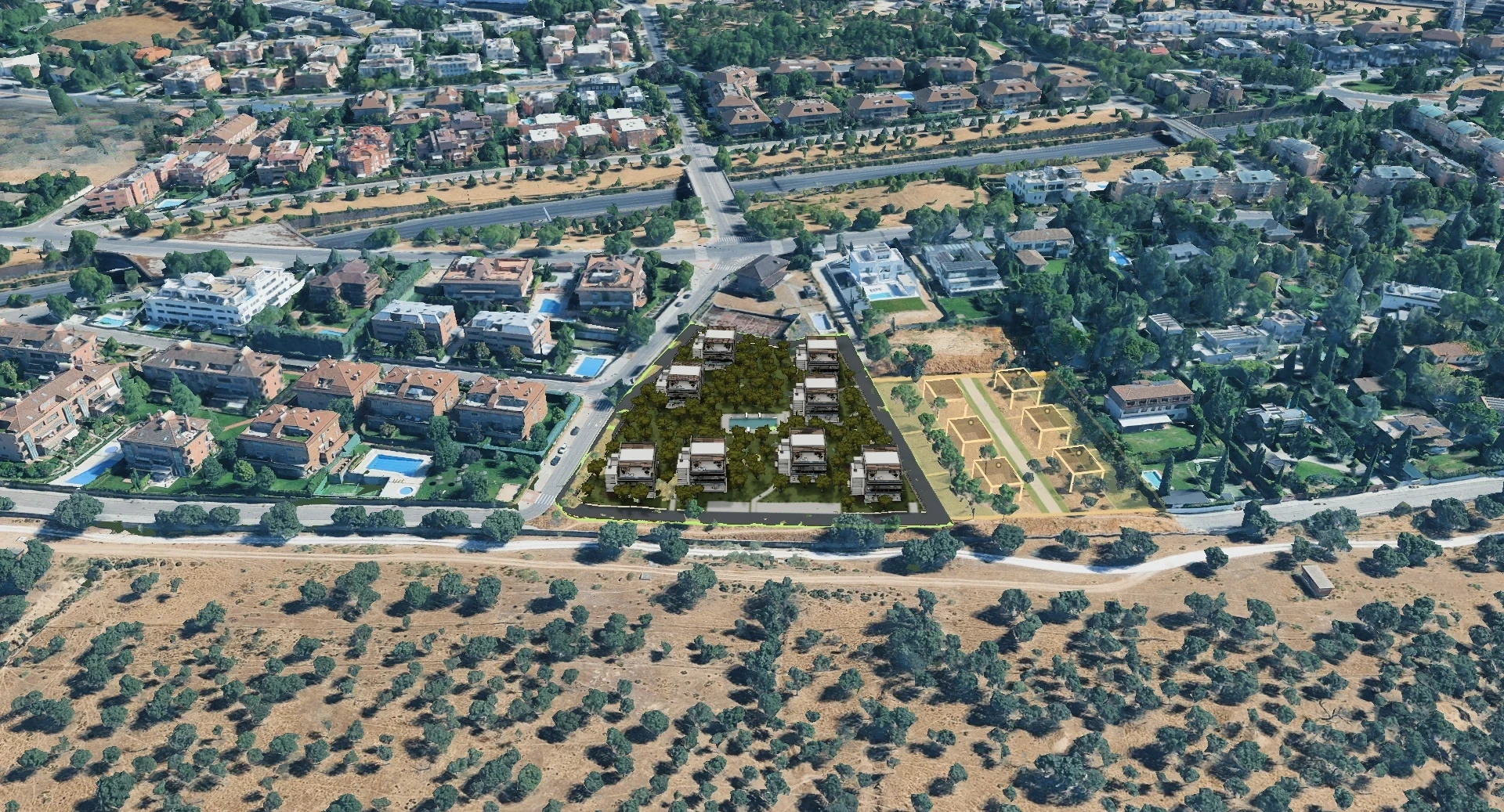 Vista aérea del entorno de Aravaca